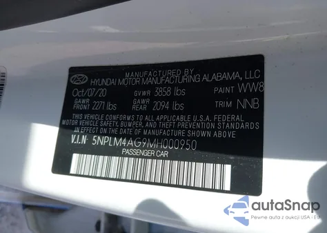 2021 Hyundai Elantra Sel from USA, damaged, VIN 5NPLM4AG9MH000950